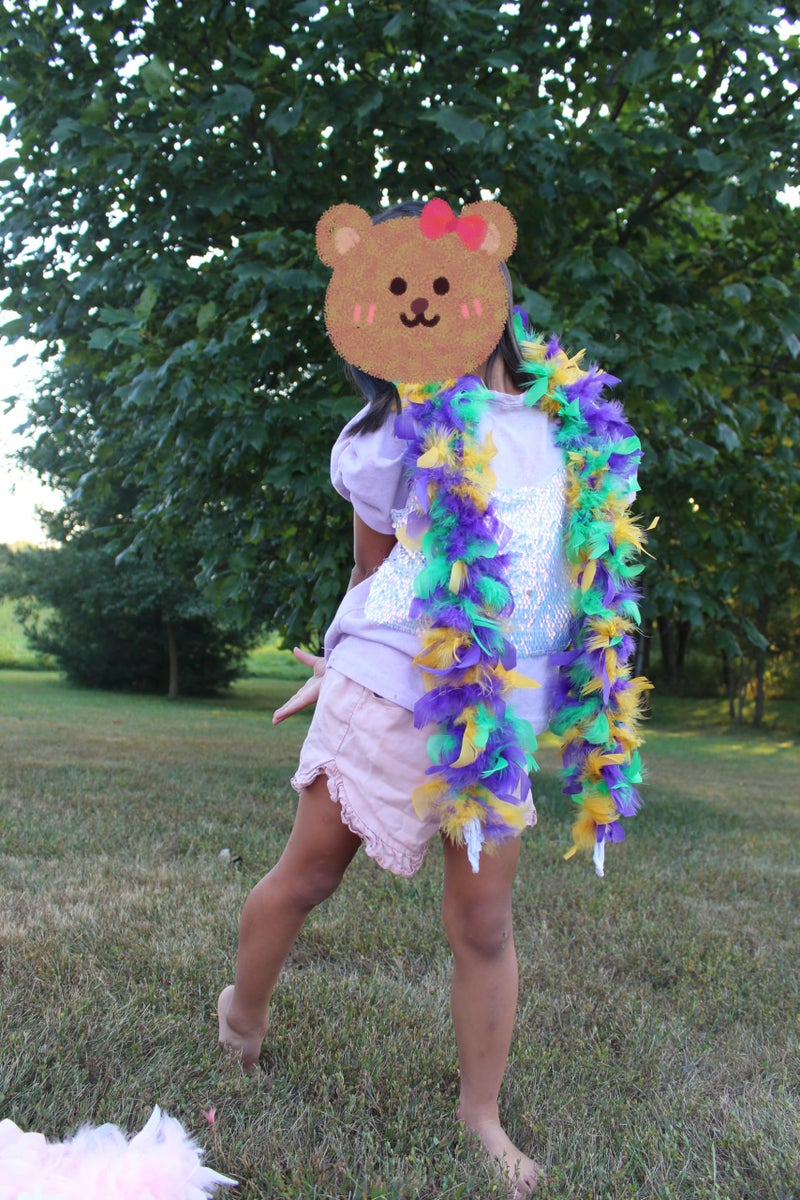 Flydreamfeathers Great for Party, Wedding, Halloween Costume, Christmas Tree, Decoration (Mardi Gras(yellow, purple, green)) - Image 2